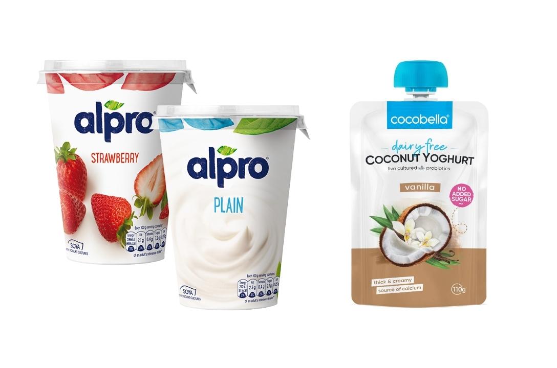 Calcium-fortified yoghurts on a vegan diet - alpro, cocobella